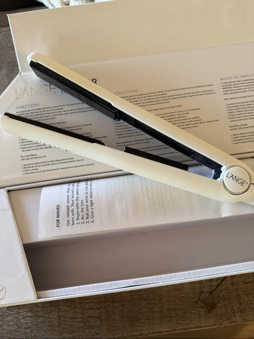 L’ange APLATIR Hair Straightner Wand White Tourmaline lightweight dual voltage